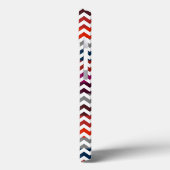 Rouge Blanc Gris Chevron Zigzag Monogram Coque Mat (Verso / Gauche)