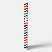 Rouge Blanc Gris Chevron Zigzag Monogram Coque Mat (Verso / Droite)
