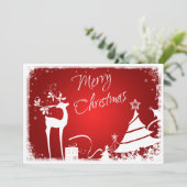 Rouge, blanc Joyeux Noël Arbres et Carte photo de (Debout devant)