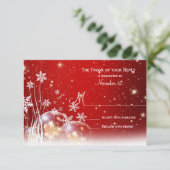 Rouge Blanc Noël Mariage de Noël Cartes RSVP (Debout devant)
