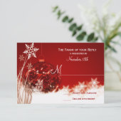 Rouge Blanc Noël Mariage de Noël Cartes RSVP (Debout devant)