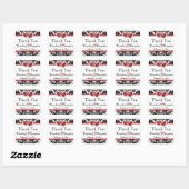 Rouge Blanc Noir Damas, Coeurs 1.5" Sq. Sticker 2 (Feuille)
