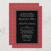 Rouge Blanc Noir Polka Dot Invitations de mariage (Devant / Derrière)