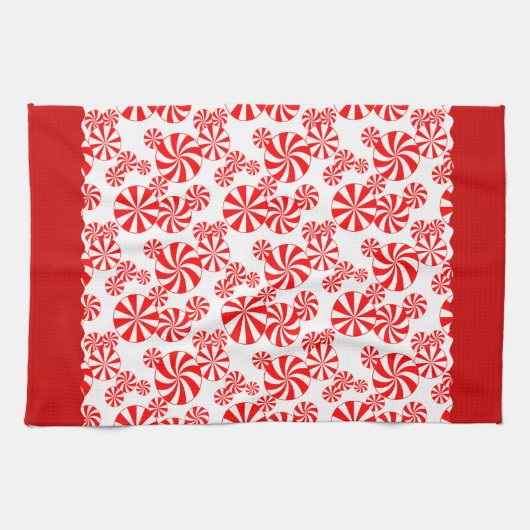 Rouge Blanc Peppemint Vacances Motif Serviette de  (Horizontal)