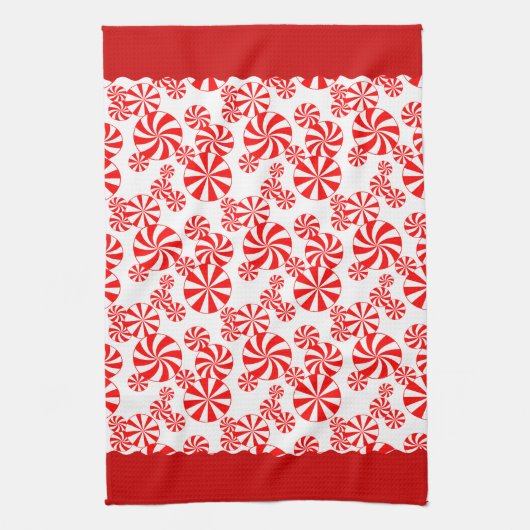 Rouge Blanc Peppemint Vacances Motif Serviette de  (Vertical)