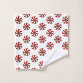 Rouge Blanc Peppermenthe Candy Mint Noël (Gant de toilette)