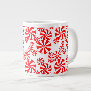Rouge blanc Peppermenthe Motif Jumbo Mug