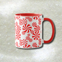 Rouge Blanc Peppermenthe Motif Mug