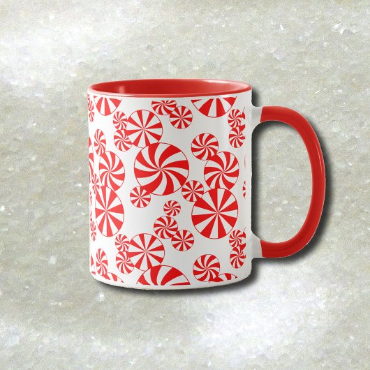 Rouge Blanc Peppermenthe Motif Mug