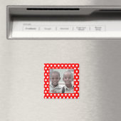 Rouge blanc Polka Point Photo Magnet (In Situ (Lave-vaisselle))