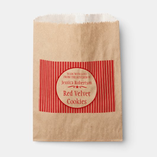 Rouge blanc rayé Noël échange sacs à pain personna (Devant)