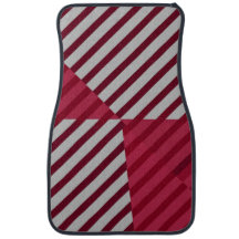 Rouge blanc rayures ensemble de tapis de voiture