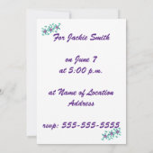 Rouge Blanc Tirages Violet Fleurs Invitations d'an (Dos)