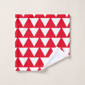Rouge Blanc Triangle Motif Art moderne (Gant de toilette)
