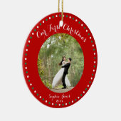 Rouge Blanc Vert premier mariage ornement de Noël (Droite)