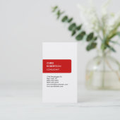 Rouge blanc vertical Carte de visite de charme sim (Debout devant)