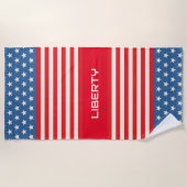 Rouge Bleu Customisé Liberty Beach Serviette (Devant)