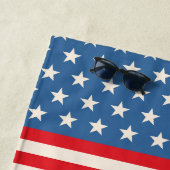 Rouge Bleu Customisé Liberty Beach Serviette (En situation)