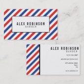 Rouge, bleu et blanc barre le carte de visite de (Devant / Derrière)