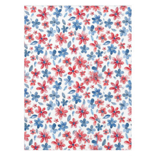 Rouge bleu Floral 4 juillet Nappe