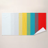Rouge Bleu Jaune Blanc Gris Chic Motif unique (Serviette de bain)