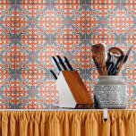 Rouge Bleu Noir Perdu Ciment-Look Mosaïque<br><div class="desc">Carrelage décoratif en mosaïque à aspect ciment rouge et bleu foncé.</div>