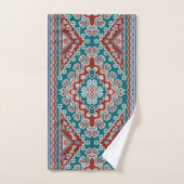 Rouge Bleu Turquoise Amérindiens Navajo (Serviette à main)