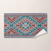 Rouge Bleu Turquoise Amérindiens Navajo (Serviette à main)