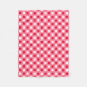 Rouge Bold Mod Squares Fleece Deken