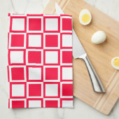 Rouge Bold Mod Squares Theedoek (Quarter Fold)