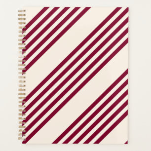 Rouge bordeaux et beige cinq rayures motif