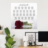 Rouge Bourgogne Rose 26 Tableau Mariage (Bureau à domicile)