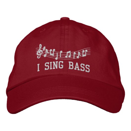 Rouge brodé I Sing Bass Casquette de musique (Devant)