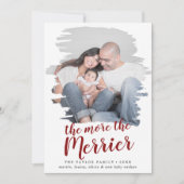 Rouge brossé Plus Le Merrier Faire-part de naissan (Devant)