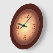 Rouge Brown avec horloge murale centrale lumineuse (Angle)