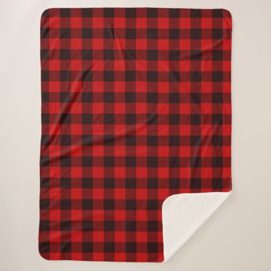 Rouge Buffalo Plaid Sherpa Blanche (Devant)