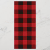 rouge buffle plaid rustique menu de mariage d'hive (Dos)