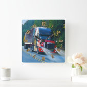 Rouge Camion Camion Fret Camion Horloge murale (Maison)