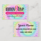 Rouge carte de visite de teinture à cravate (Devant / Derrière)