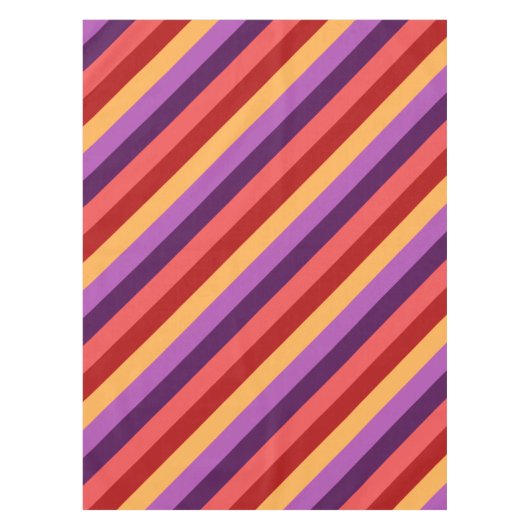 Rouge cerise Violet rayures Petite nappe (Devant)