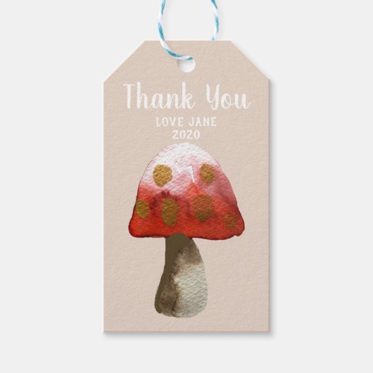 Rouge Champignons Toadstool magique Vin Étiquette (Devant)