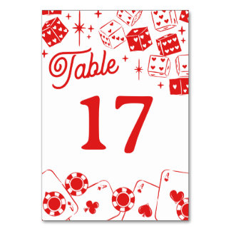 Rouge Chanceux en Amour Dés & Cartes Mariage