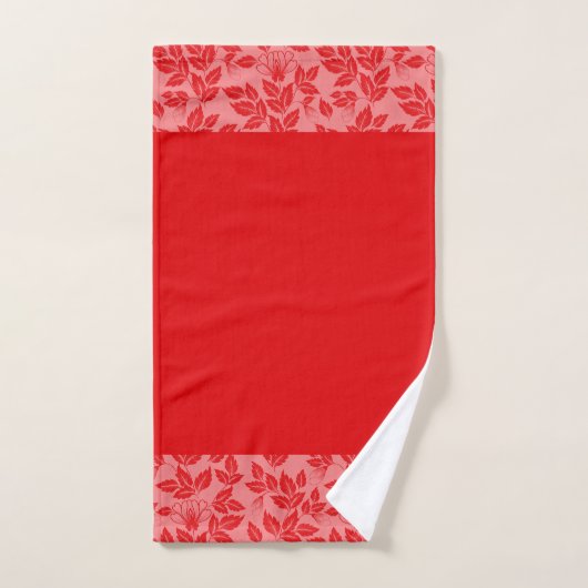 Rouge chaud floral d'Ensemble-Cru de serviette de (Serviette à main)