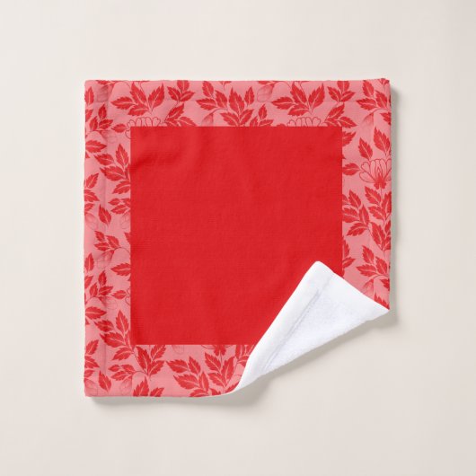 Rouge chaud floral d'Ensemble-Cru de serviette de (Gant de toilette)