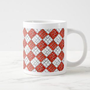 ROUGE CHECK MOSAIC Big White Mug