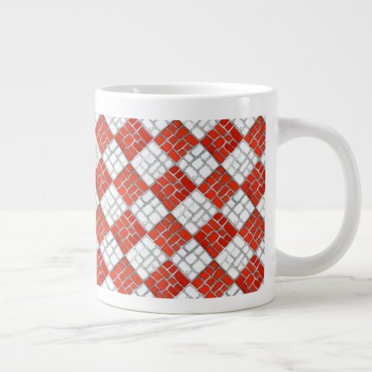 ROUGE CHECK MOSAIC Big White Mug (Droite)