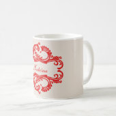 Rouge Chic Damask Mug (Devant droit)
