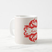Rouge Chic Damask Mug (Devant gauche)