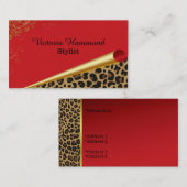 Rouge chic et carte de visite d'impression de (Devant / Derrière)