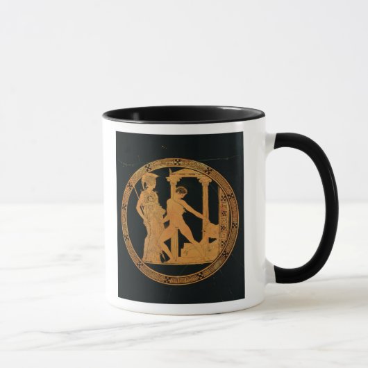 Rouge-chiffre tasse dépeignant Athéna, Theseus (Droite)